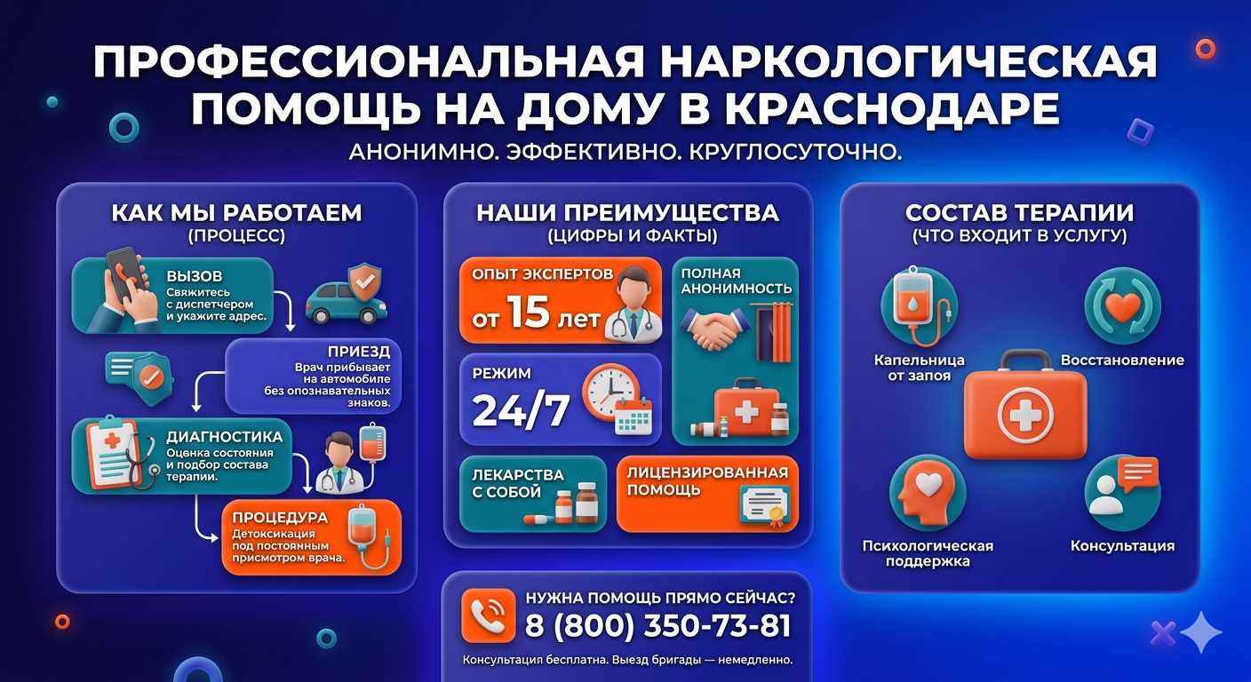Инфографика о принципах лечения алкоголизма на дому в Бабаево: этапы вызова нарколога, преимущества анонимной детоксикации и состав медицинской помощи.